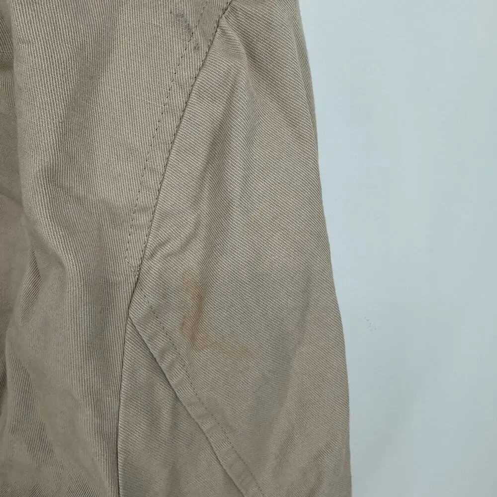 AMI PARIS Beige Bomber Jacket Designer Size Small Full Zip Classic Cotton Linen